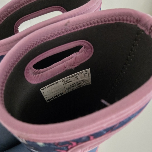 Bogs York Classic High Grasp Handles Waterproof Insulated Snow Boots Horse Blue - Picture 4 of 7